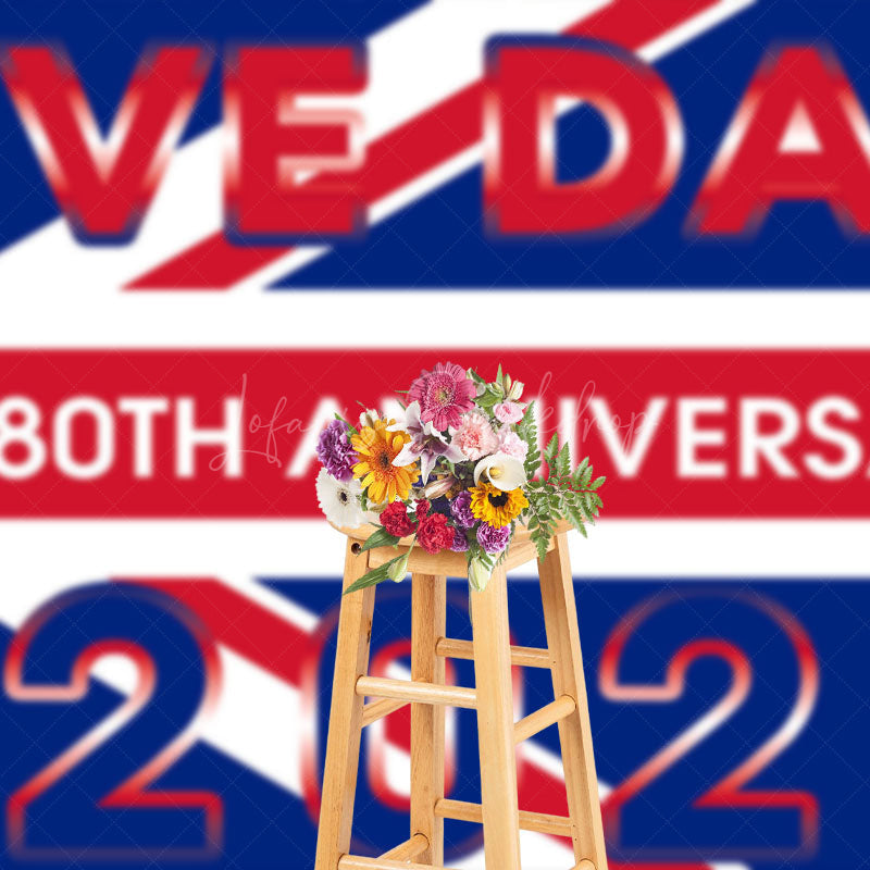 Lofaris British Flag 80th Anniversary 2025 VE Day Backdrop