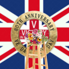 Lofaris British Flag 80th Anniversary Ve Vj Day Backdrop