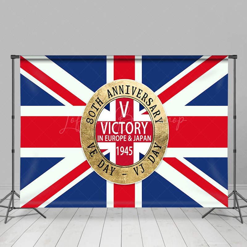 Lofaris British Flag 80th Anniversary Ve Vj Day Backdrop