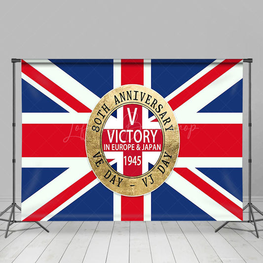 Lofaris British Flag 80th Anniversary Ve Vj Day Backdrop