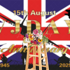 Lofaris British Flag Soldier VJ Day 80th Anniversary Backdrop