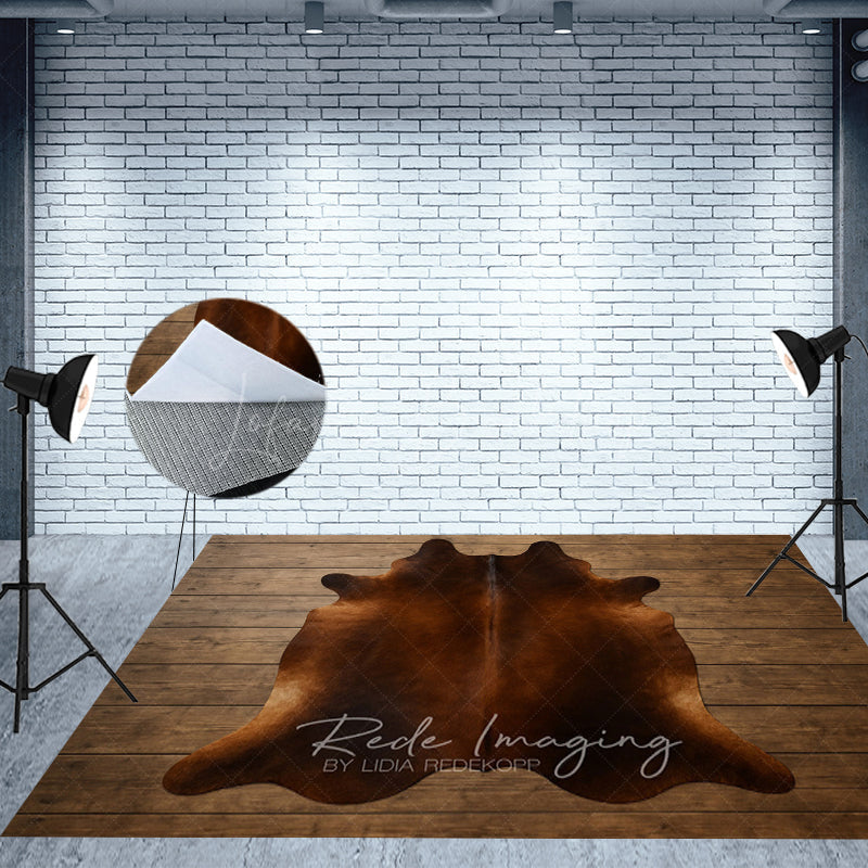 Lofaris Brown Bear Shape Rug Fabric Floor Backdrop For Photo