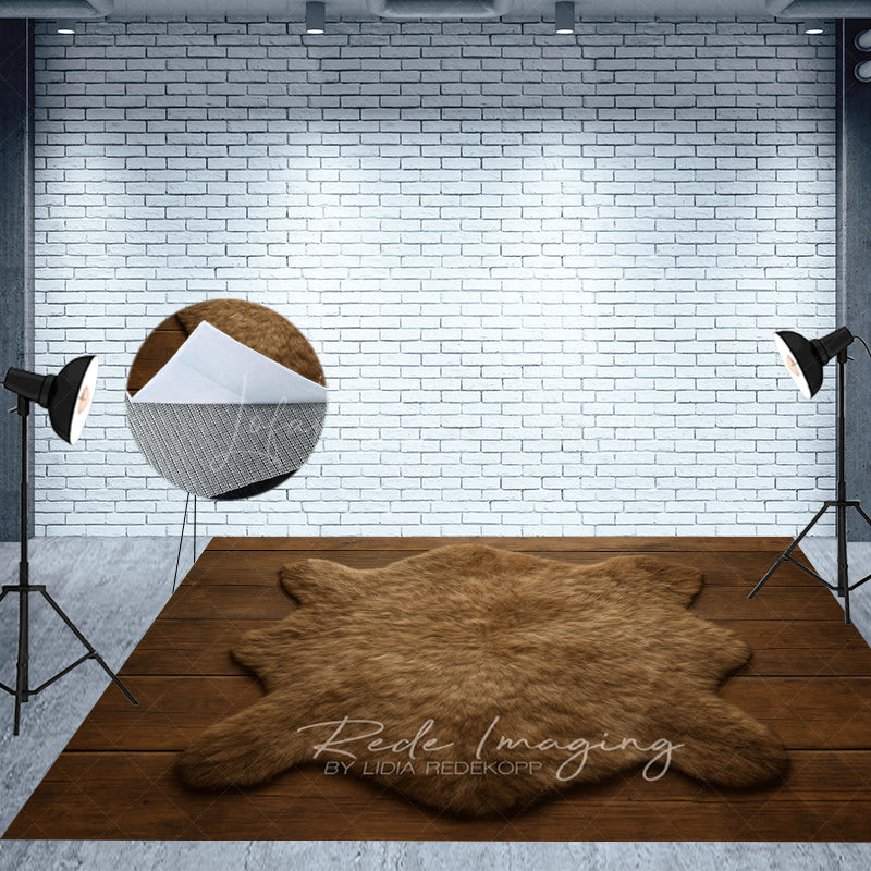 Lofaris Brown Carpet Wooden Fabric Floor Backdrop For Photo