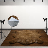 Lofaris Brown Carpet Wooden Fabric Floor Backdrop For Photo
