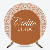 Lofaris Brown Floral Pattern Cielito Lindo Round Backdrop