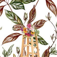 Lofaris Brown Green Leaves Simple Fine Art Photo Backdrop