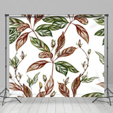 Lofaris Brown Green Leaves Simple Fine Art Photo Backdrop