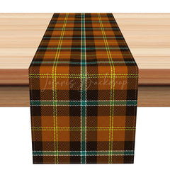 Lofaris Brown Plaid Autumn Vibe Table Runner Rustic Farmhouse Dining Decor Thanksgiving and Fall Harvest Kitchen Linen
