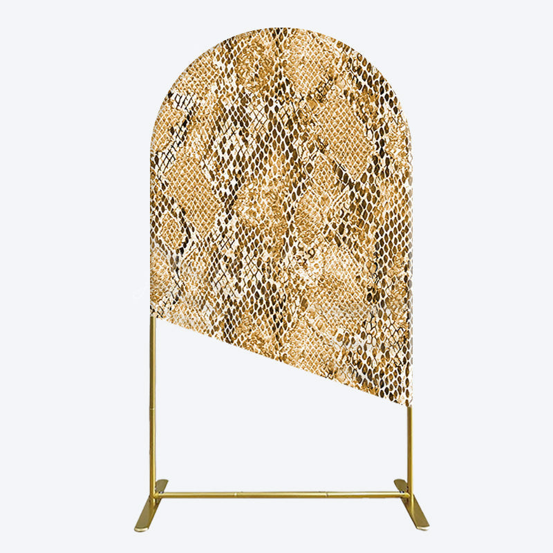 Lofaris Brown Python Skin Pattern Happy Birthday Arch Backdrop