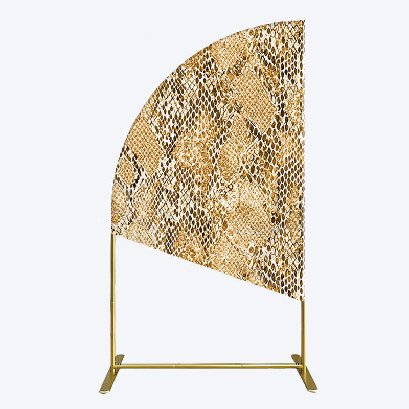 Lofaris Brown Python Skin Pattern Happy Birthday Half Moon Arch Backdrop