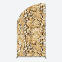Lofaris Brown Python Skin Pattern Happy Birthday Half Moon Arch Backdrop