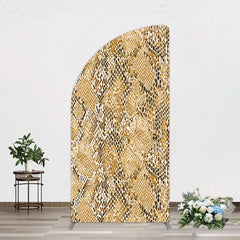 Lofaris Brown Python Skin Pattern Happy Birthday Half Moon Arch Backdrop