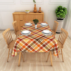Lofaris Brown Yellow and Black Checkered Rectangle Tablecloth for Fall Autumn Thanksgiving Decor