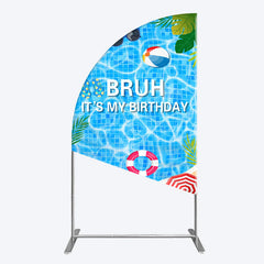 Lofaris Bruh Its My Birthday Sweet Pool Party Half Moon Arch Backdrop