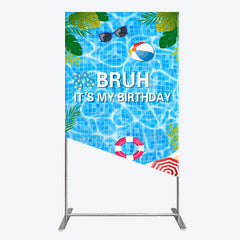 Lofaris Bruh Its My Birthday Sweet Pool Party Rectangle Backdrop