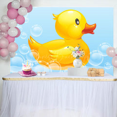 Lofaris Bubble Bath Little Yellow Duck Baby Shower Backdrop