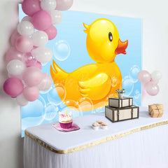 Lofaris Bubble Bath Little Yellow Duck Baby Shower Backdrop