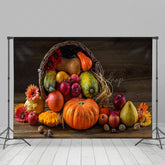 Lofaris Bumper Harvest Wooden Simple Vibe Autumn Backdrop