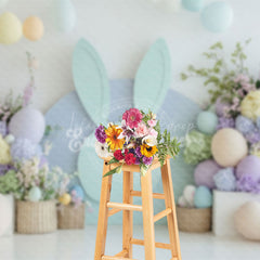 Lofaris Bunny Ear Wall Floral Balloons Easter Photo Backdrop