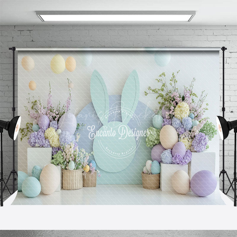 Lofaris Bunny Ear Wall Floral Balloons Easter Photo Backdrop