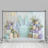 Lofaris Bunny Ear Wall Floral Balloons Easter Photo Backdrop