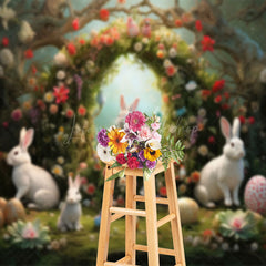 Lofaris Bunny Garland Easter Spring Photography Backdrop