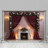 Lofaris Burg Wedding Floral Sweet Candles Photo Backdrop