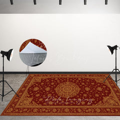 Lofaris Burgundy Baroque Fabric Floor Backdrop For Photo