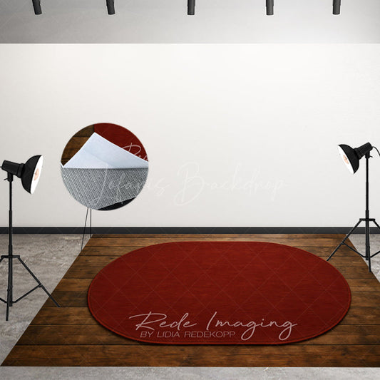 Lofaris Burgundy Oval Rug Fabric Floor Backdrop For Photo