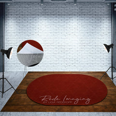 Lofaris Burgundy Oval Rug Fabric Floor Backdrop For Photo