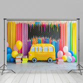 Lofaris Bus Colored Pens Kindergarten Back To School Backdrop