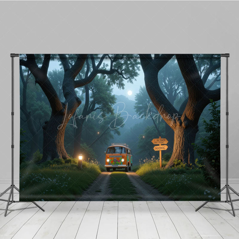 Lofaris Bus Huge Trees Forest Scenery Backdrop For Photo