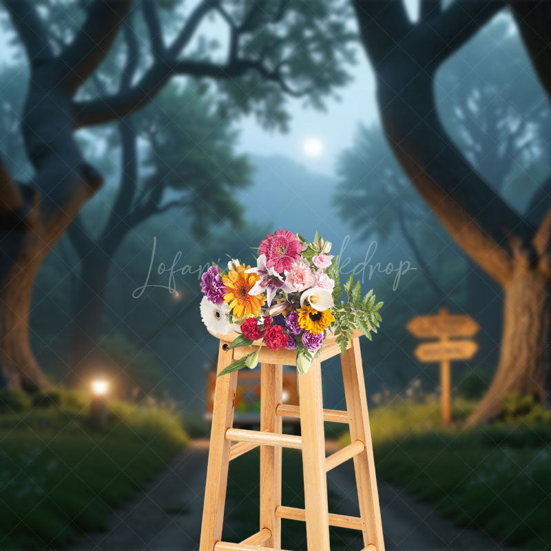 Lofaris Bus Huge Trees Forest Scenery Backdrop For Photo