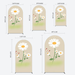 Lofaris Butterfly And Daisy Floral Birthday Arch Backdrop