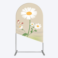 Lofaris Butterfly And Daisy Floral Birthday Arch Backdrop
