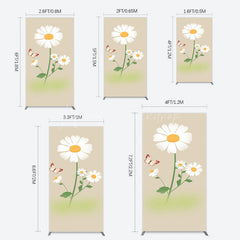 Lofaris Butterfly And Daisy Floral Birthday Rectangle Backdrop
