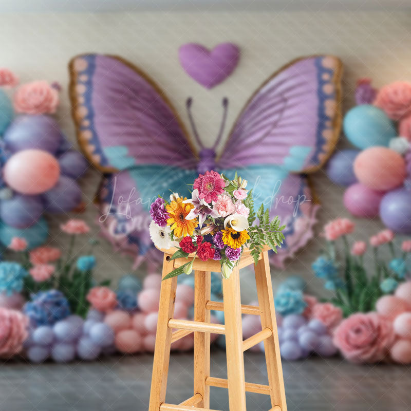 Lofaris Butterfly Elegant Floral Balloons Wedding Backdrop