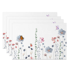 Lofaris Butterfly Floral Spring Sweet Set of 4 Placemats