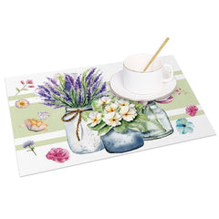 Lofaris Butterfly Floral Vases Spring Set of 4 Placemats