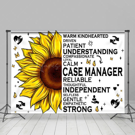 Lofaris Butterfly Sunflower Sweet Hearts And Hands Backdrop