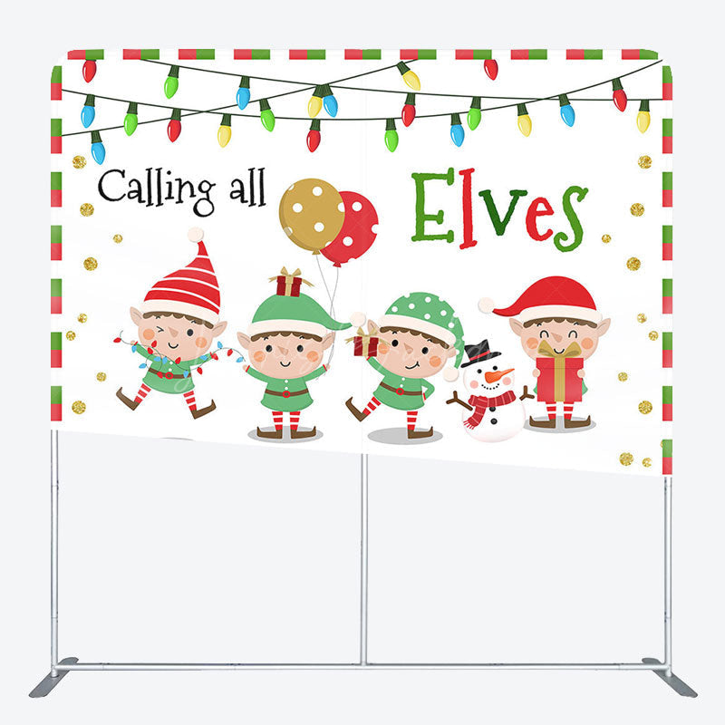 Lofaris Calling All Elves Christmas Pillow Case Backdrop