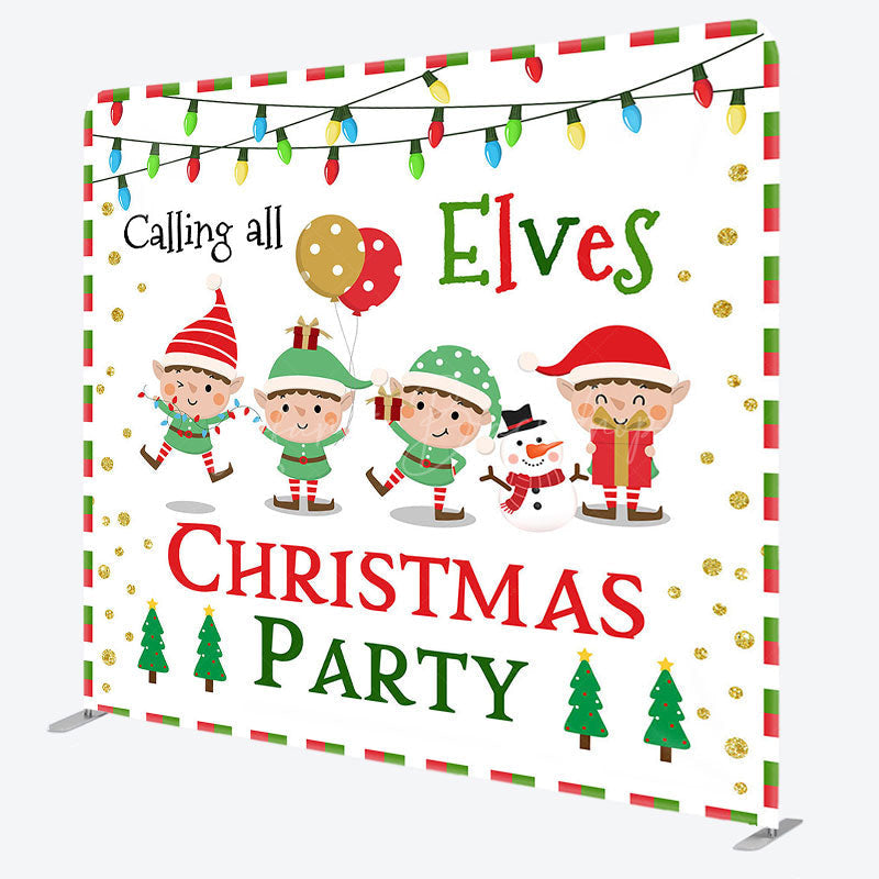 Lofaris Calling All Elves Christmas Pillow Case Backdrop
