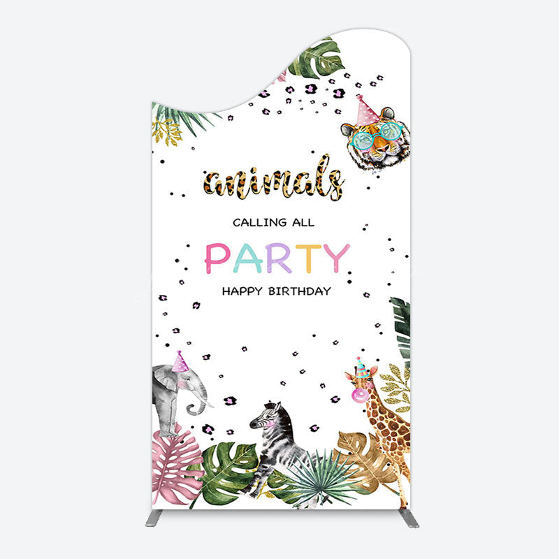 Lofaris Calling All Safari Animals Birthday Arch Backdrop