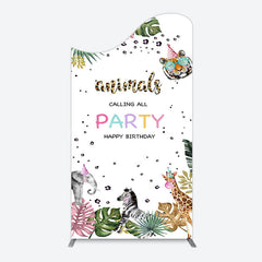 Lofaris Calling All Safari Animals Birthday Arch Backdrop