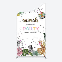 Lofaris Calling All Safari Animals Birthday Arch Backdrop