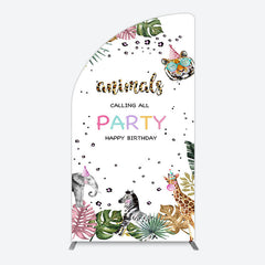 Lofaris Calling All Safari Animals Birthday Arch Backdrop