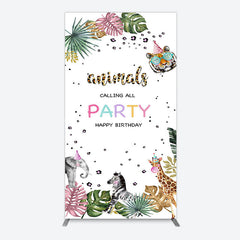 Lofaris Calling All Safari Animals Birthday Arch Backdrop