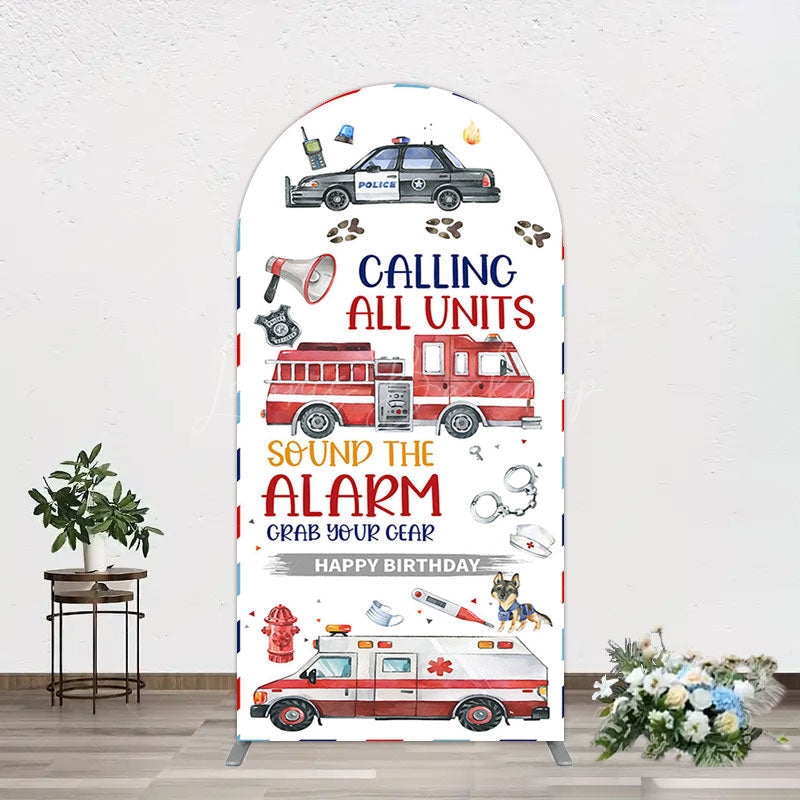 Lofaris Calling All Units Theme Happy Birthday Arch Backdrop