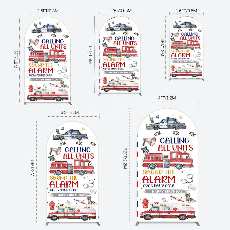 Lofaris Calling All Units Theme Happy Birthday Arch Backdrop