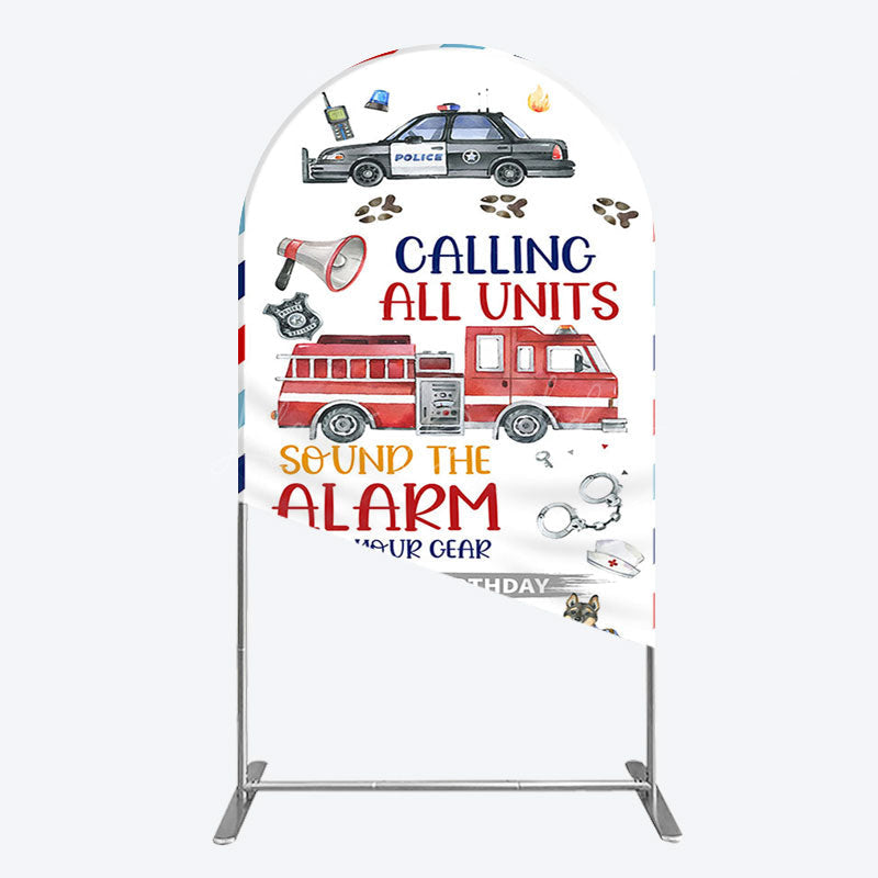 Lofaris Calling All Units Theme Happy Birthday Arch Backdrop
